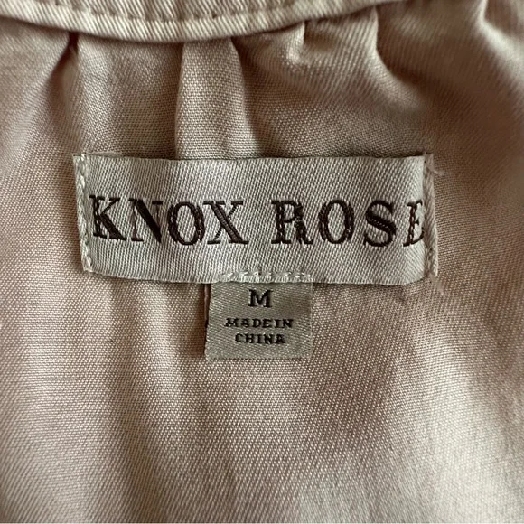 Knox Rose Women's M Light Pink Dusty Rose Short Sleeve Mini Ruffled Tunic Dress - Picture 12 of 13